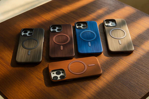 MagSafe-Compatible Wood Texture iPhone Case 15 & 16 promax
