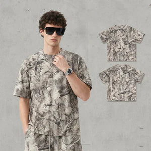 Men’s Camouflage Drop-Shoulder Cotton T-Shirt – Casual Fit | Saifinty Global Traders