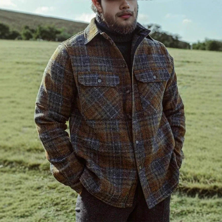 Men’s Retro Casual Plaid Blazer – Notch Lapel | Saifinty Global Traders