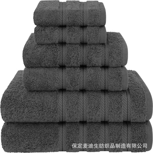 6Pcs Purple Towel Set 1 Bath Towels 1 Hand Towels 1 Towel Set