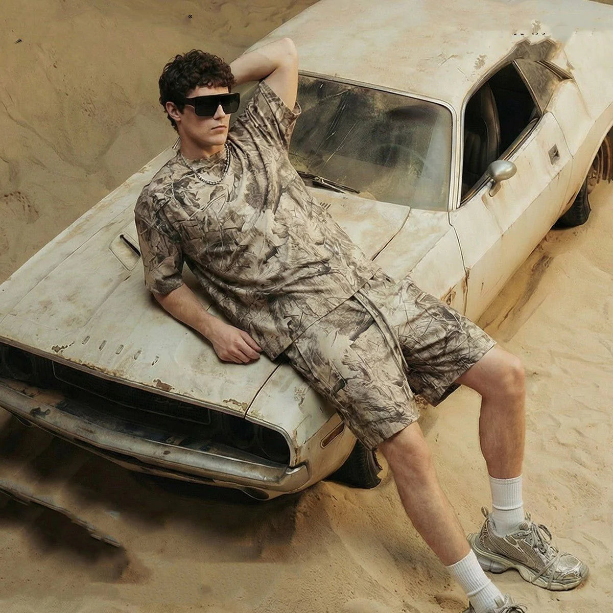 Men’s Camouflage Drop-Shoulder Cotton T-Shirt – Casual Fit | Saifinty Global Traders